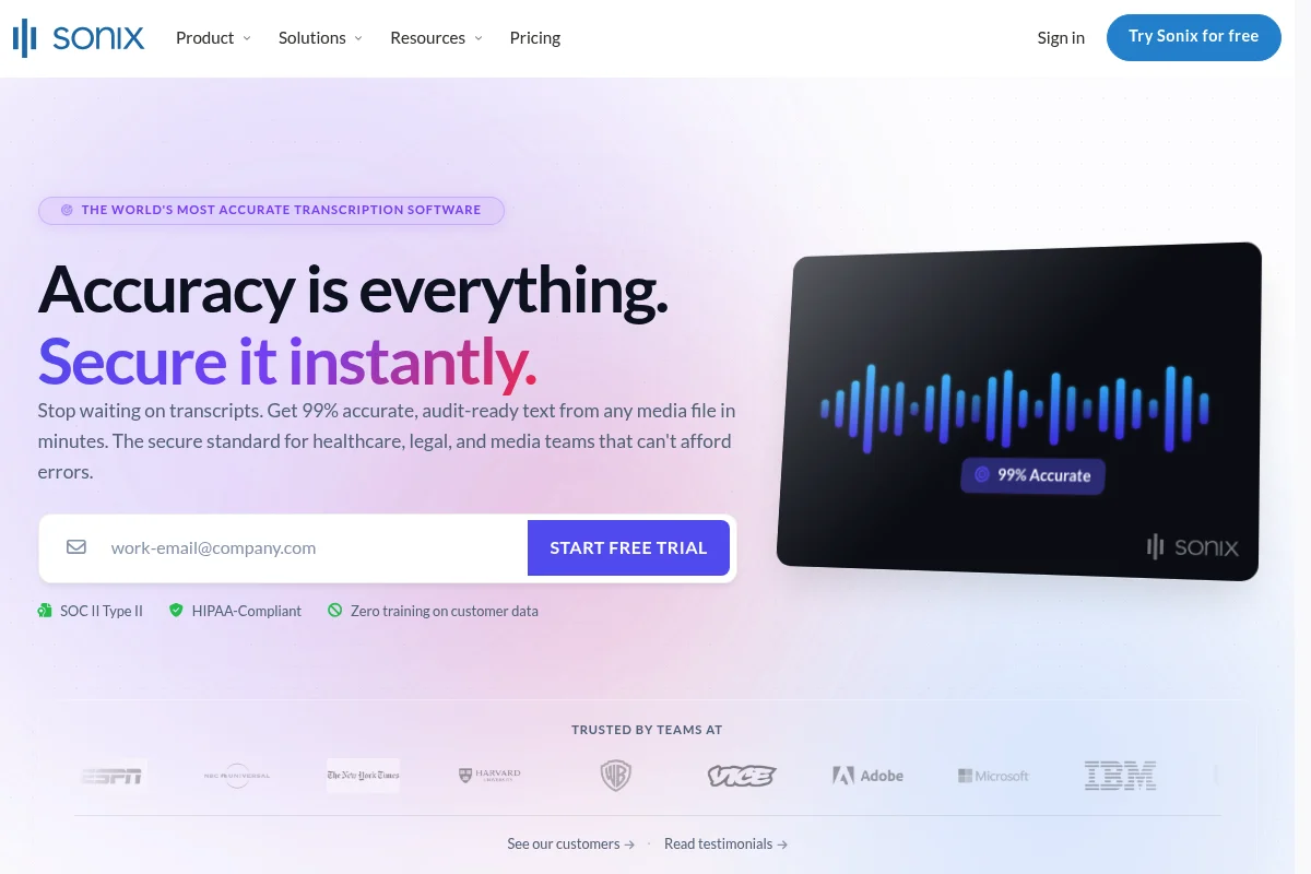 Sonix.ai KI-Transkriptionssoftware 2026