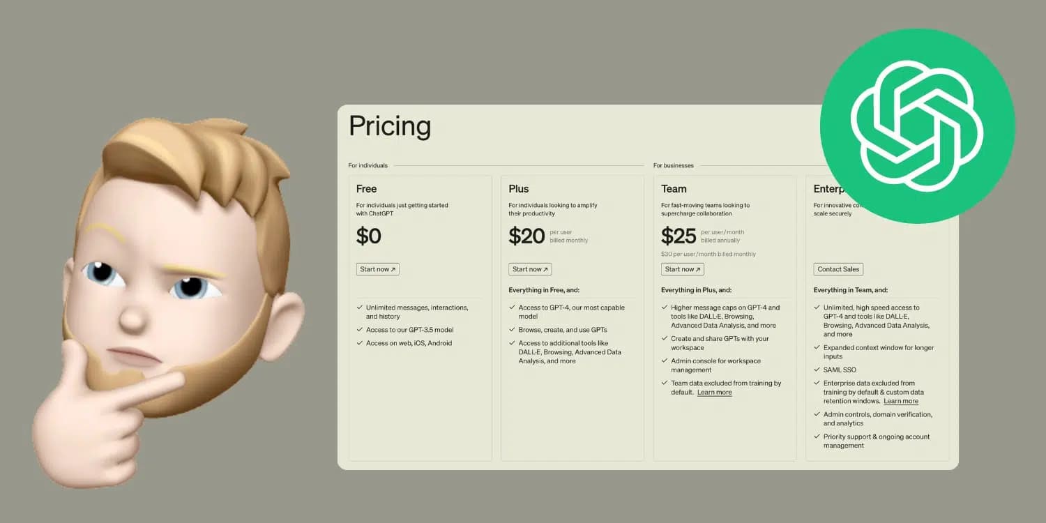 ChatGPT-Tarife: Free, Go, Plus, Pro, Business & Enterprise