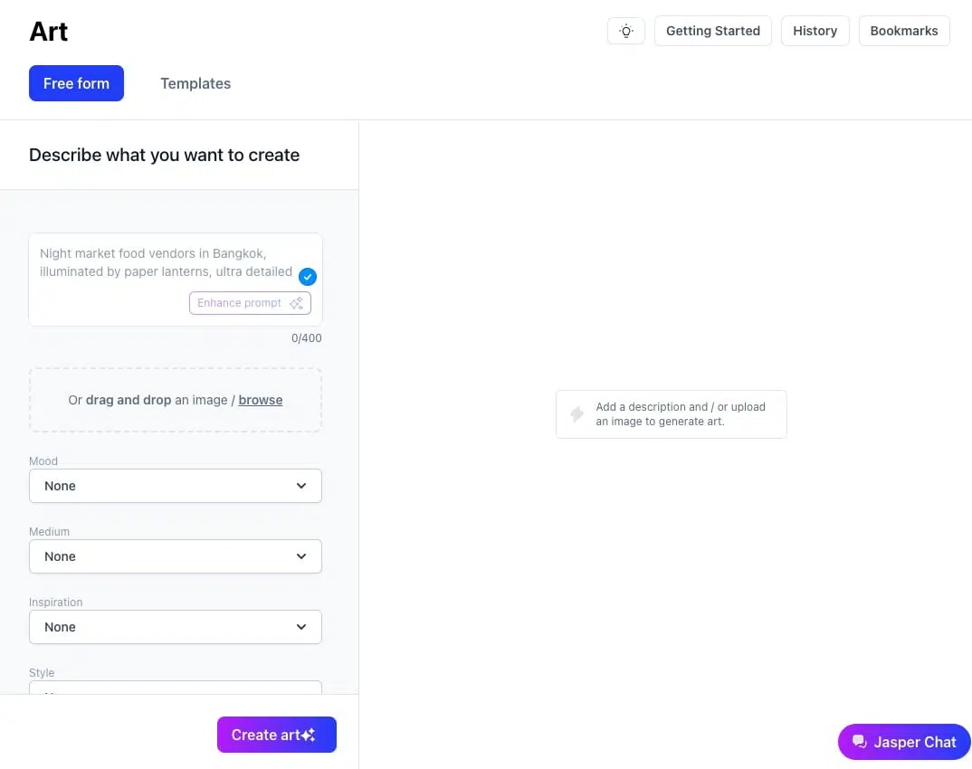 Jasper Art Bedienbarkeit