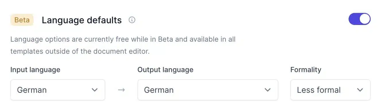 Jasper Spracheinstellungen