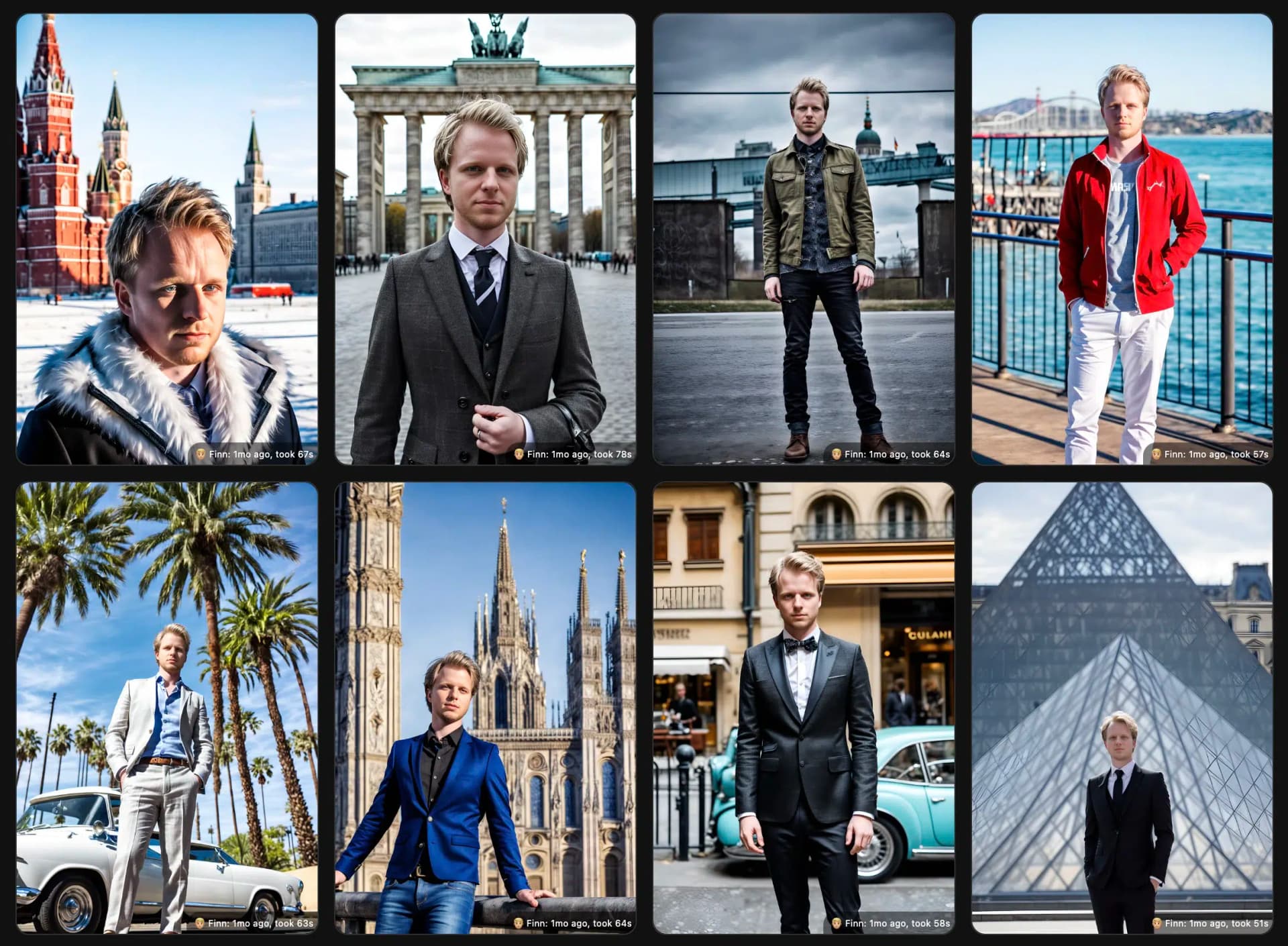 Photo AI photo shoot with world travel scenarios and various backgrounds