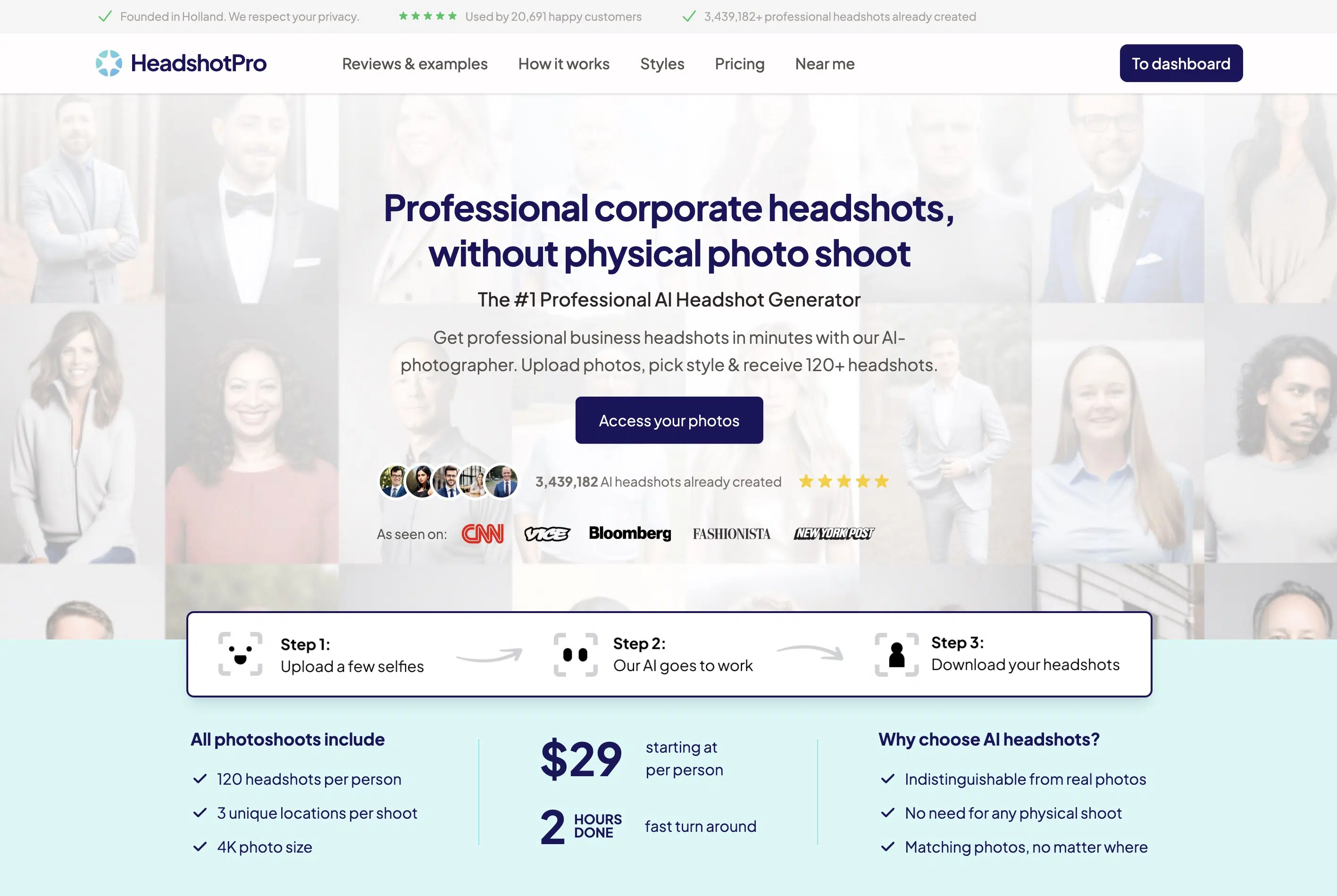 HeadshotPro interface
